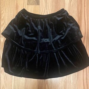 Chelsea and Violet Girls Elegant Black Velvet Skirt
